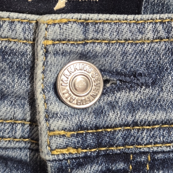 7 For All Mankind Womens High Rise Seam Front Slit Ankle Denim Jeans Size 30 - Picture 7 of 10